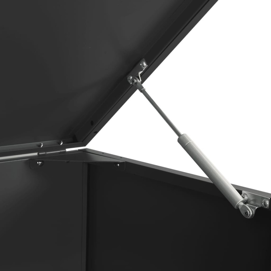 Cobertizo de 2 contenedores de basura acero negro 138x79x117