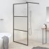 Mampara de ducha vidrio ESG semiesmerilado negro 115x195