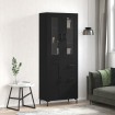 Aparador alto madera contrachapada negro 69,5x34x180 cm