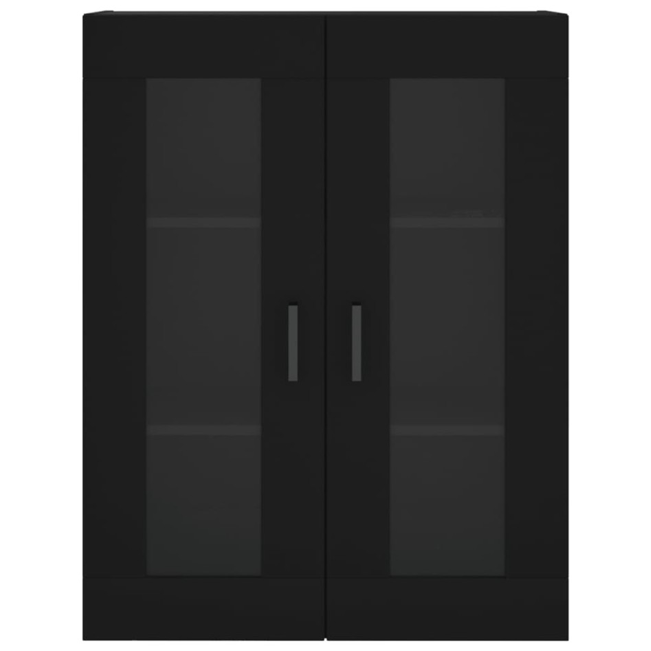 Aparador alto madera contrachapada negro 69,5x34x180