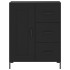 Aparador alto madera contrachapada negro 69,5x34x180