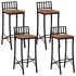 Taburetes altos 4 uds madera maciza de