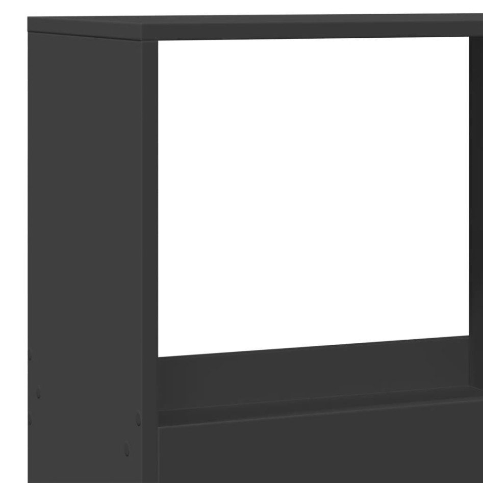 Estantería de madera de ingeniería negra 100x33x175