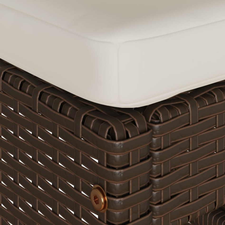 Taburetes altos de bar jardín con cojines 6 uds ratán PE