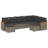 Set de muebles de jardín 9 pzas y cojines ratán sintético