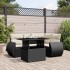 Set de muebles de jardín 5 pzas y cojines ratán sintético