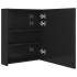 Armario de baño con espejo LED negro brillante 50x14x60