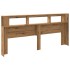 Cabecero LED madera ingeniería roble artisan 220x18,5x103,5