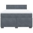 Cama box spring con colchón terciopelo gris oscuro 140x200
