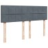 Cama box spring con colchón terciopelo gris oscuro 140x200