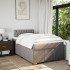 Cama box spring con colchón tela gris taupe 120x200