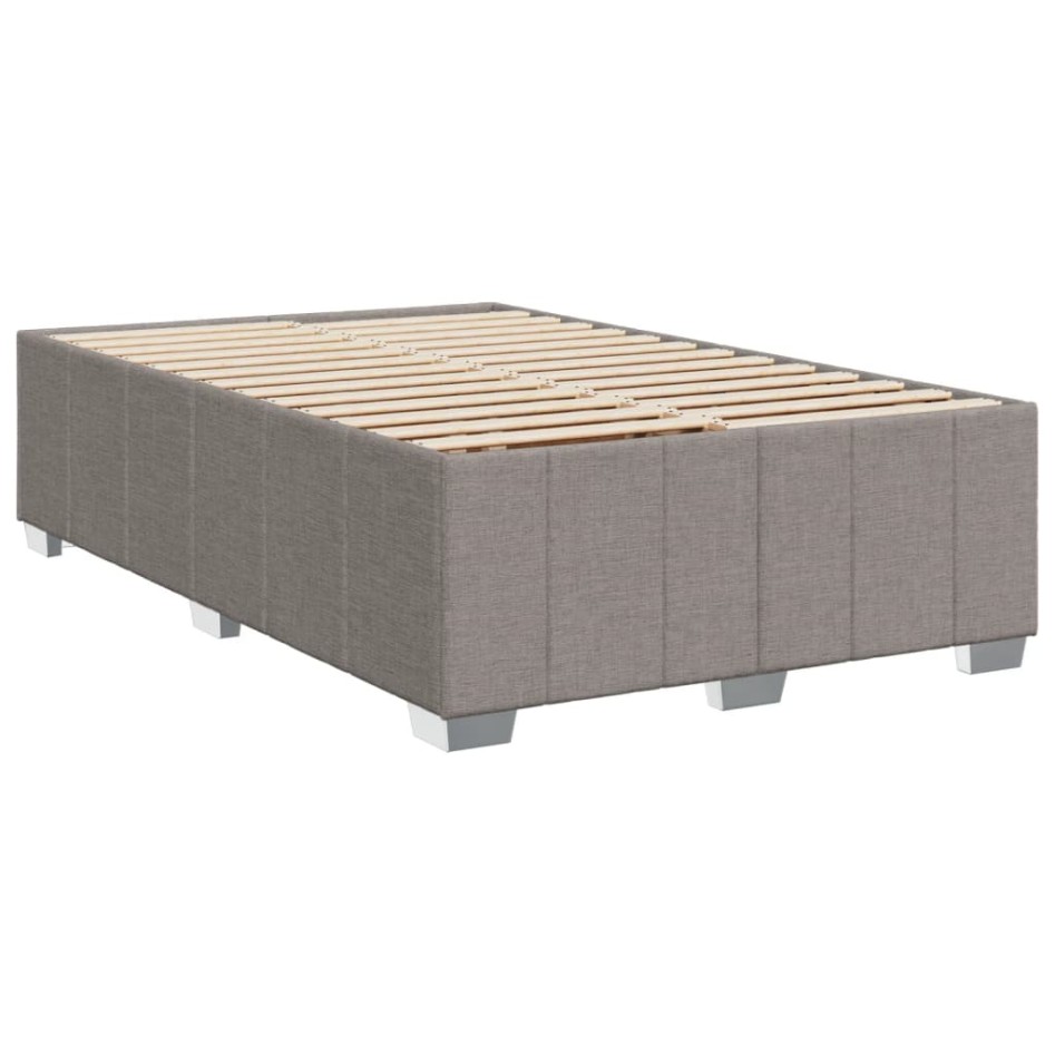 Cama box spring con colchón tela gris taupe 120x200