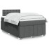 Cama box spring con colchón tela gris oscuro 120x200