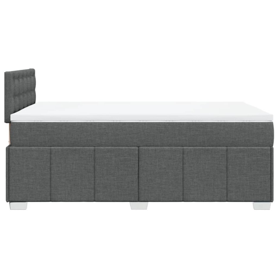Cama box spring con colchón tela gris oscuro 120x200