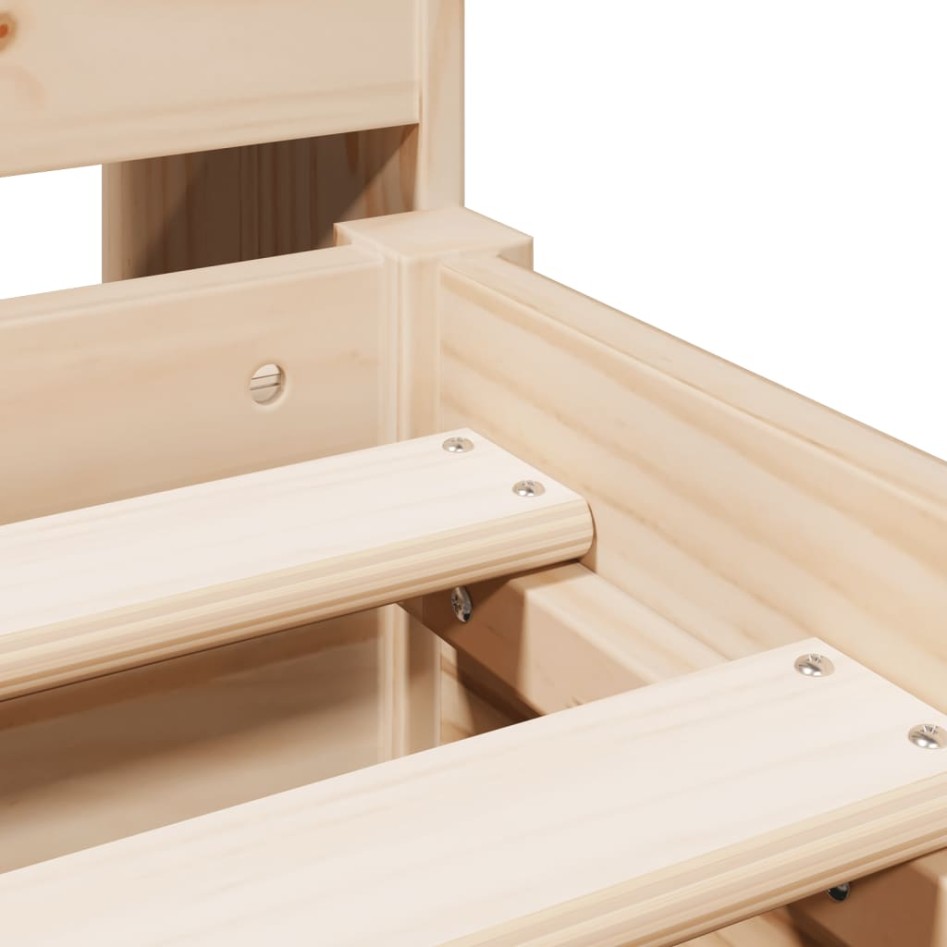 Cama con estantería sin colchón madera maciza de pino