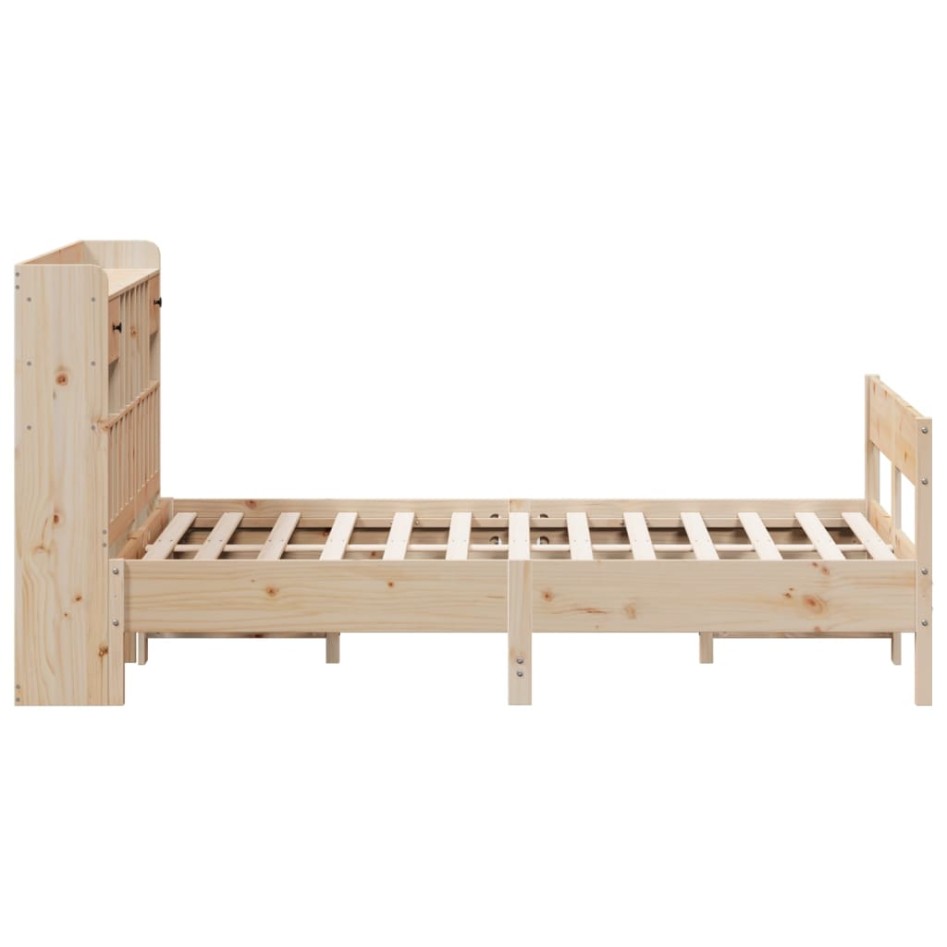 Cama con estantería sin colchón madera maciza de pino