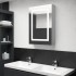 Armario de baño con espejo y LED gris hormigón 50x13x70