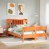 Cama con estantería sin colchón madera maciza marrón