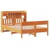 Cama con estantería sin colchón madera maciza marrón