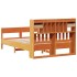 Cama con estantería sin colchón madera maciza marrón