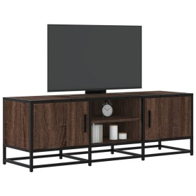 Mueble TV metal y madera ingeniería marrón roble 120x35x41
