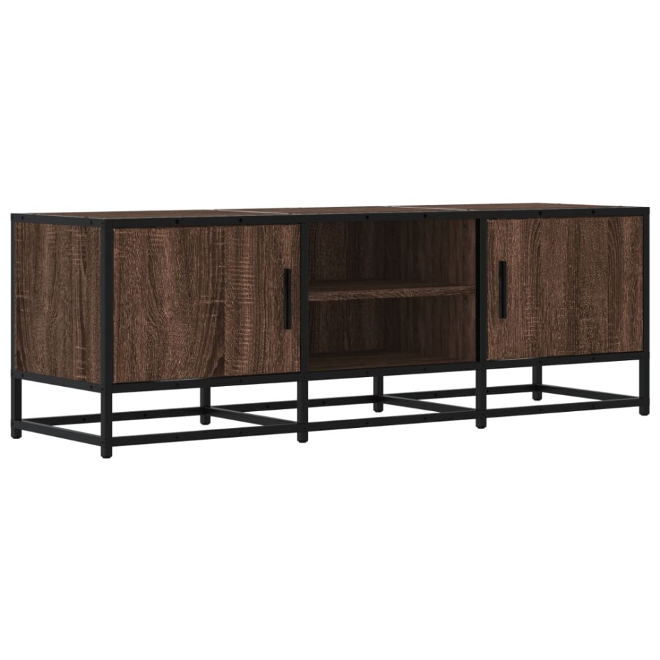 Mueble TV metal y madera ingeniería marrón roble 120x35x41