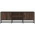 Mueble TV metal y madera ingeniería marrón roble 120x35x41
