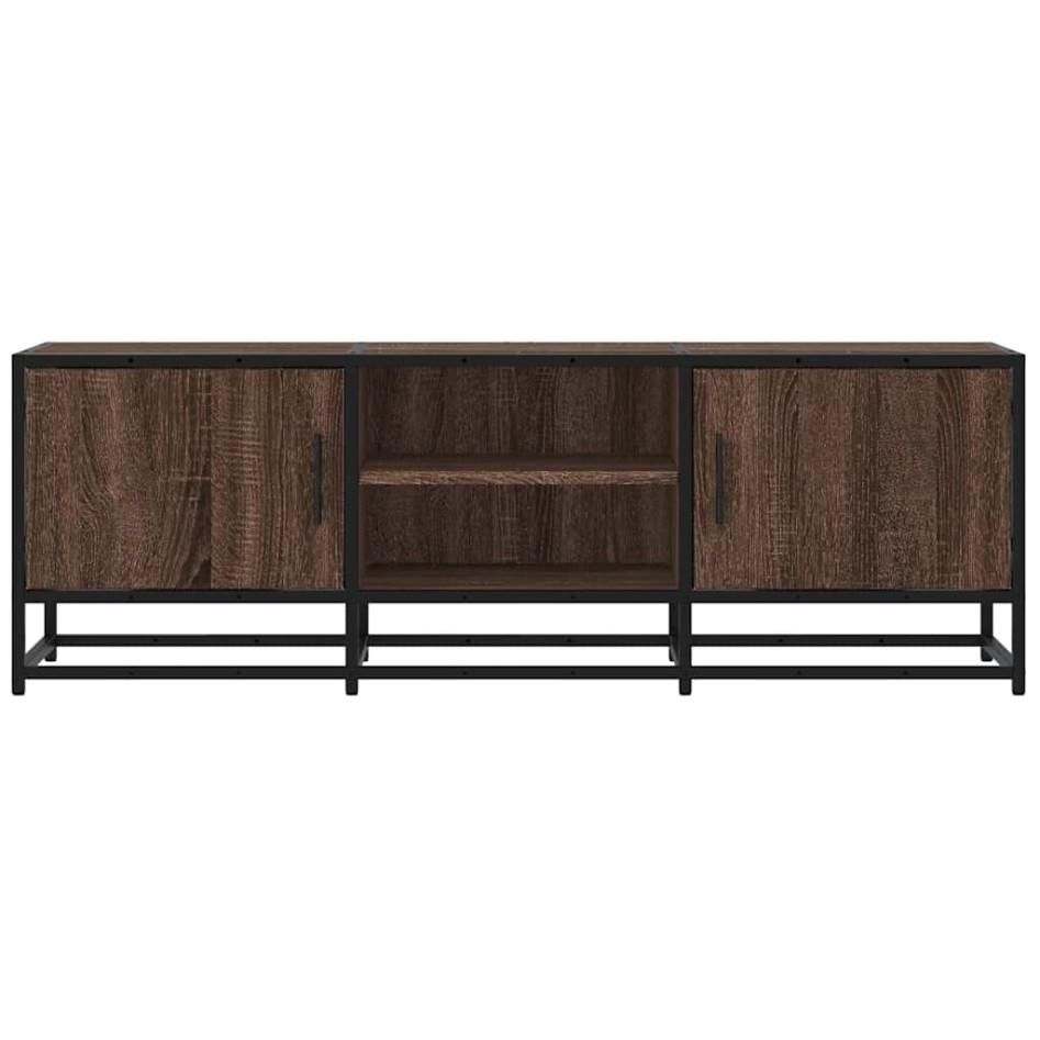 Mueble TV metal y madera ingeniería marrón roble 120x35x41
