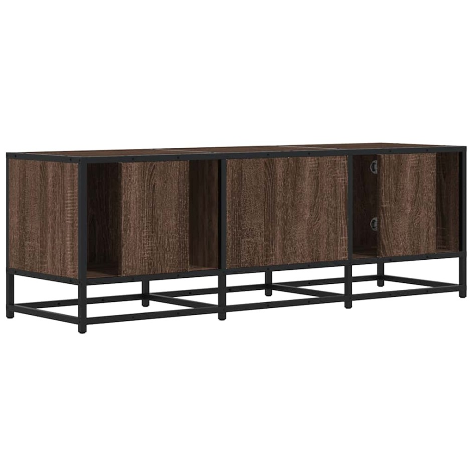 Mueble TV metal y madera ingeniería marrón roble 120x35x41
