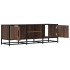 Mueble TV metal y madera ingeniería marrón roble 120x35x41