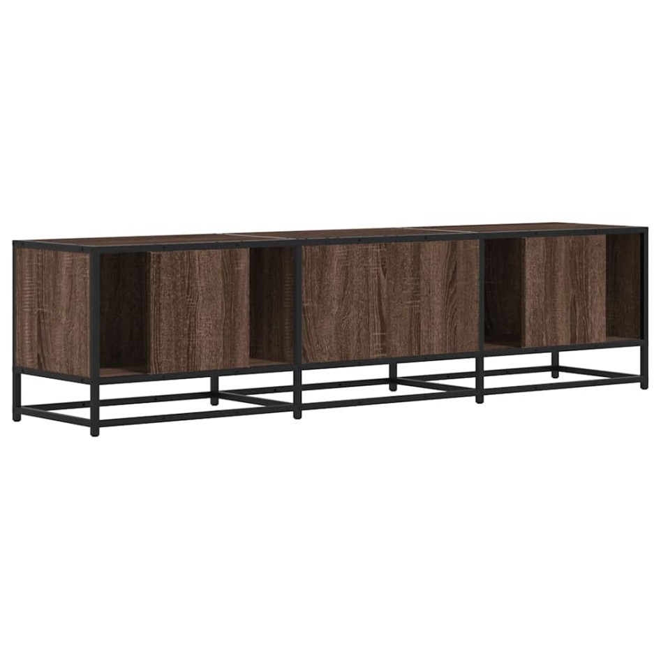 Mueble TV metal y madera ingeniería marrón roble 160x35x41