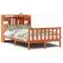 Cama con estantería sin colchón madera maciza marrón