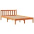 Cama con estantería sin colchón madera maciza marrón