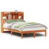 Cama con estantería sin colchón madera maciza marrón