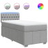 Cama box spring con colchón tela gris claro 80x200
