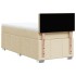 Cama box spring con colchón tela color crema 80x200