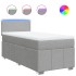 Cama box spring con colchón tela gris claro 90x190