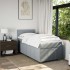 Cama box spring con colchón tela gris claro 90x190