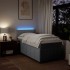 Cama box spring con colchón tela gris claro 90x190