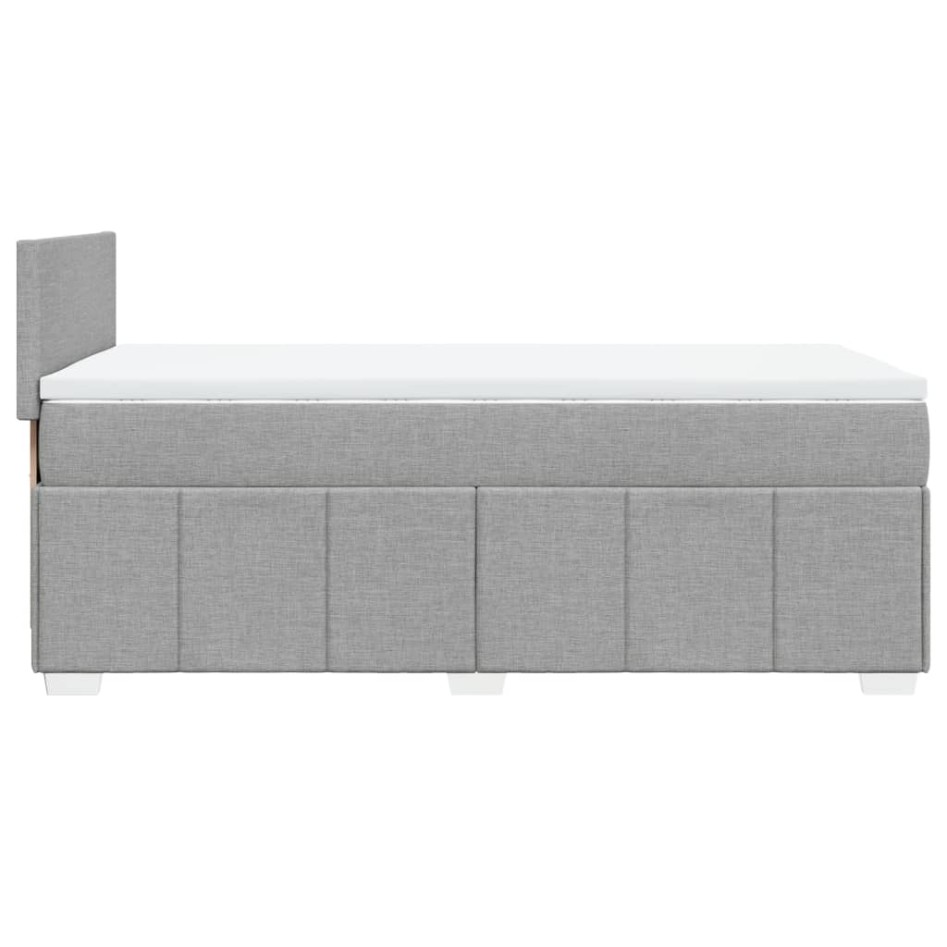 Cama box spring con colchón tela gris claro 90x190