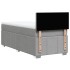 Cama box spring con colchón tela gris claro 90x190