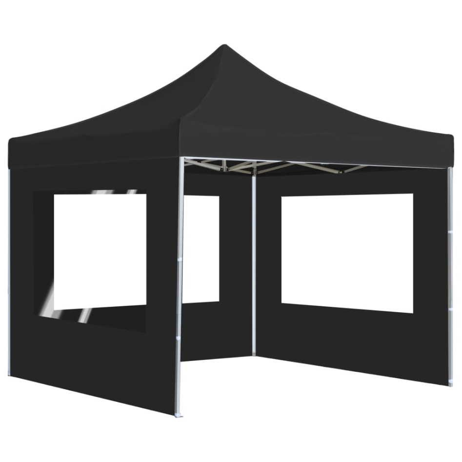 Carpa plegable profesional con paredes aluminio gris 2x2