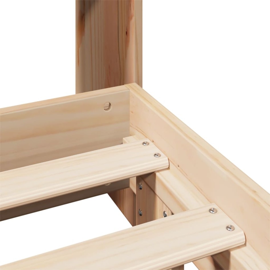 Estructura de cama sin colchón madera de pino blanca 140x200