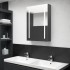 Armario de baño con espejo y luz LED gris 50x13x70