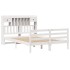 Cama con estantería sin colchón madera maciza blanca 150x200