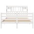 Cama con estantería sin colchón madera maciza blanca 150x200