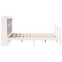 Cama con estantería sin colchón madera maciza blanca 150x200