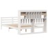 Cama con estantería sin colchón madera maciza blanca 150x200