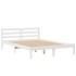 Cama con estantería sin colchón madera maciza blanca 150x200