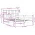 Cama con estantería sin colchón madera maciza blanca 150x200